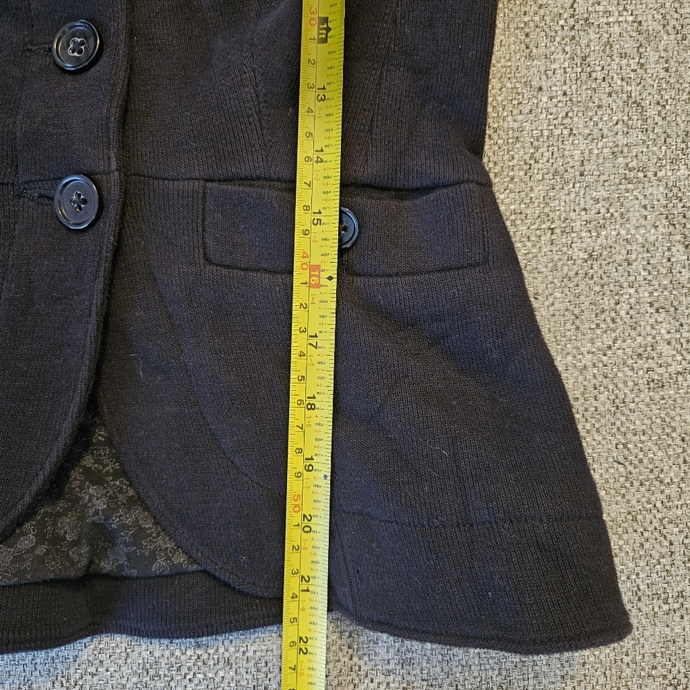 Vintage Free People Womens Size 4 Button Front Long Sleeve Black Jacket U Y2K - Picture 12 of 14